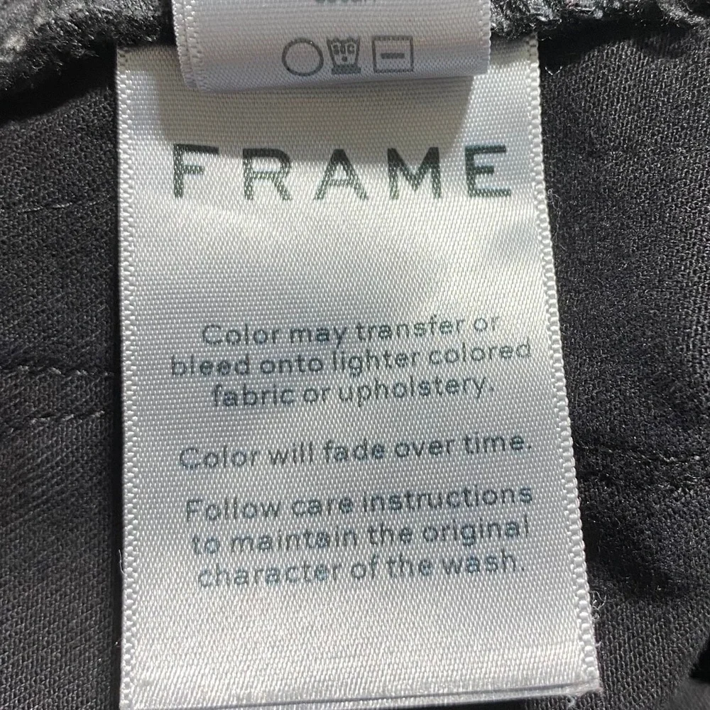 Frame Denim Womens Le High Straight Tuxedo Velvet Stripe‎ Jeans Size 25 Black